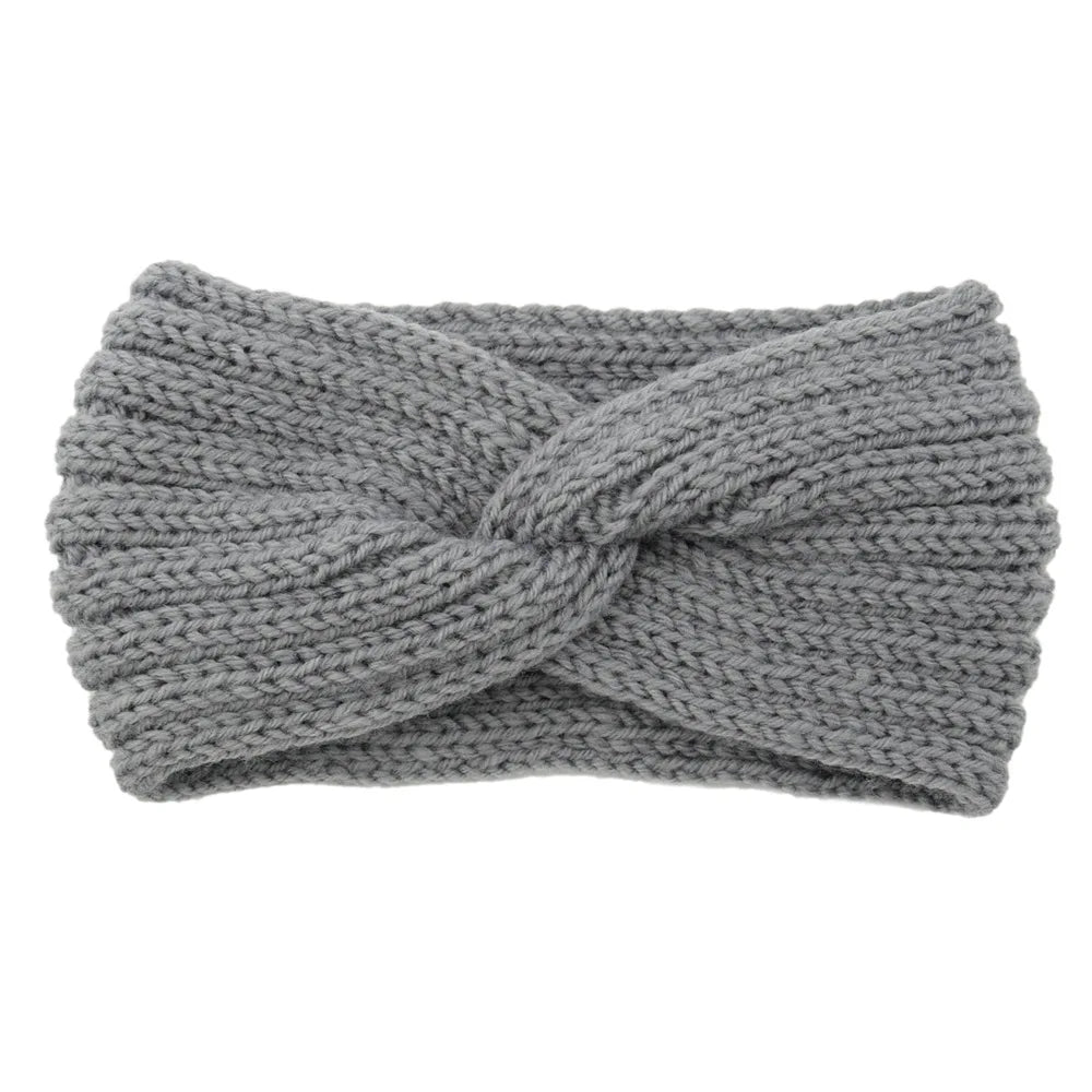 Winter Warm Knitted Knot Cross Headband for Women Girls Autumn Elastic Hair Holder Hair Band Solid Headwear Hair Accessories