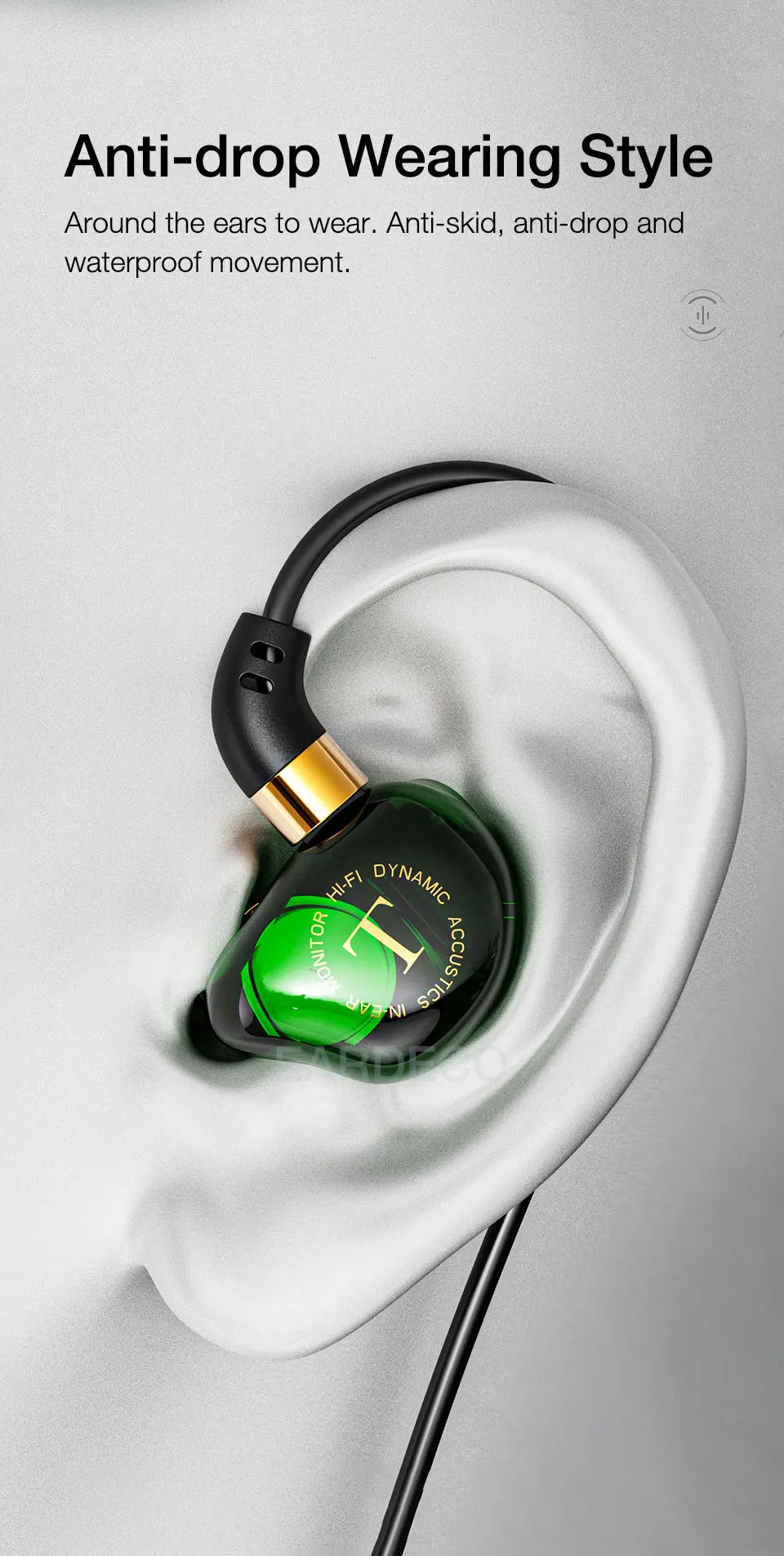 EARDECO HiFi Wired Headphones Heavy Bass In-ear Headphone Headset with Mic Earphone Sport Wire Phone Earbud Headset Stereo