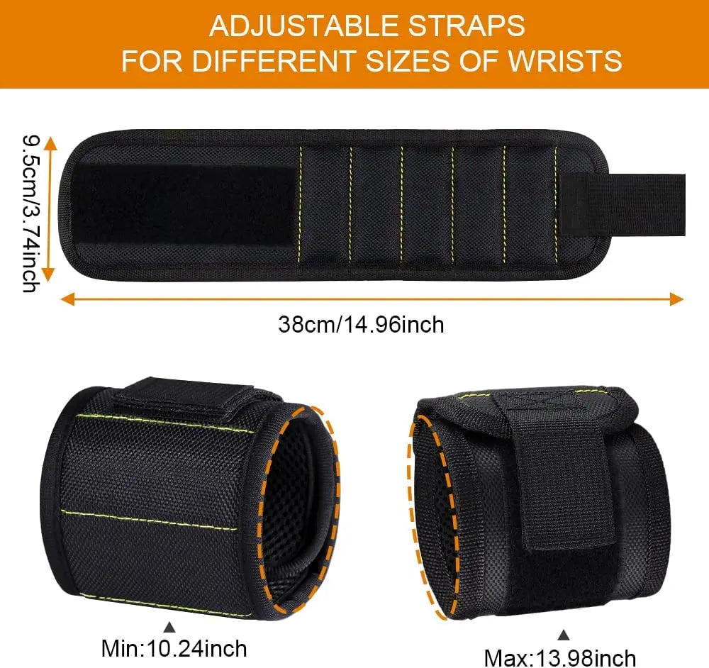 Magnetic Wristband Hand Wraps Tool Bag Adjustable Electrician Wrist Screws Holder Belt Bracelet for Tools and Home Improvement