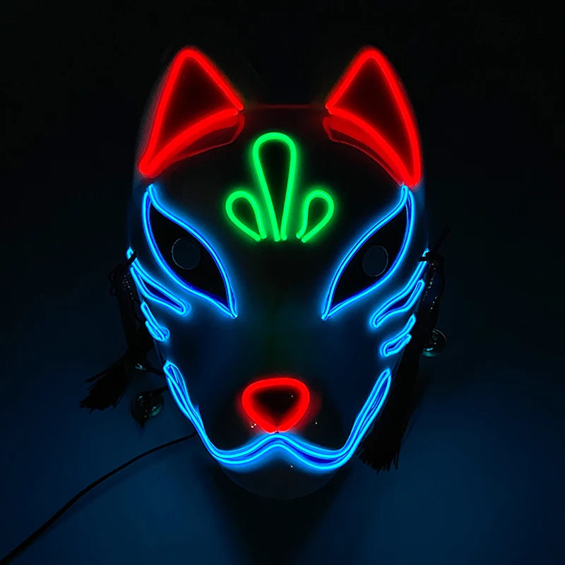 Halloween Carnival Party Costume Decoration Luminous LED Mask Halloween Mask LED Maske Light Up Party Masks for Glow Party