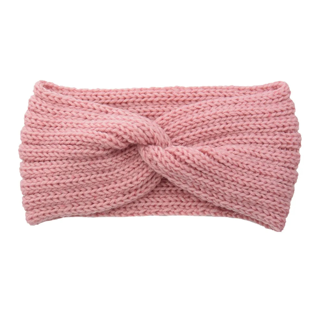 Winter Warm Knitted Knot Cross Headband for Women Girls Autumn Elastic Hair Holder Hair Band Solid Headwear Hair Accessories