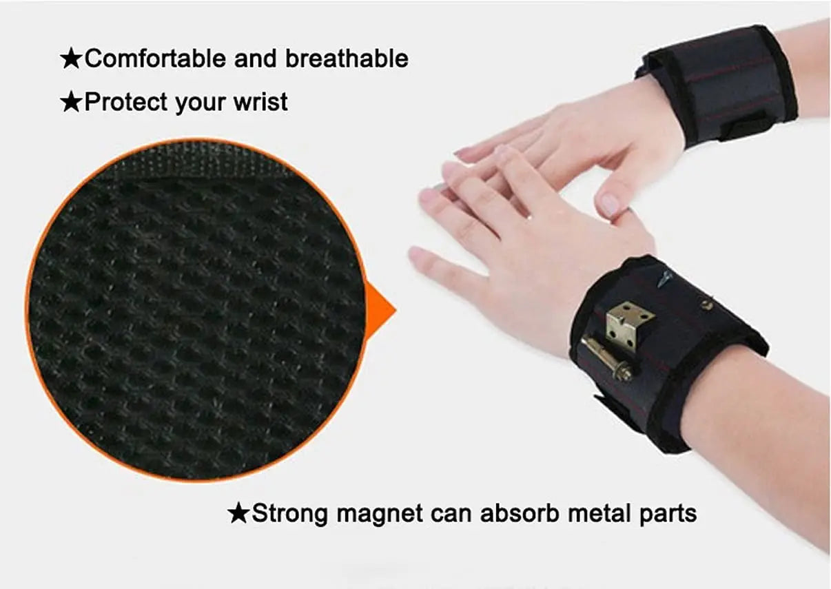Magnetic Wristband Hand Wraps Tool Bag Adjustable Electrician Wrist Screws Holder Belt Bracelet for Tools and Home Improvement
