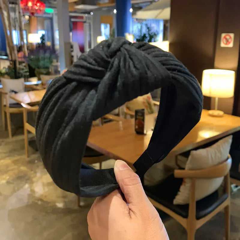 Winter Golden Chain Woolen Headband For Women Korea Handmade Soft Fur Hairband Hot Sale Outdoor Hair Accessories Headwear