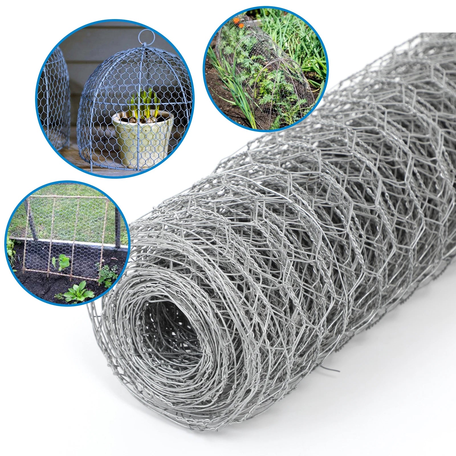 Hexagonal Wire Mesh Wire Roll 23 Gauge  16inch X 40ft Diamond Mesh, Chainlink Fence, Heavy Duty Wire Roll for Home Improvement
