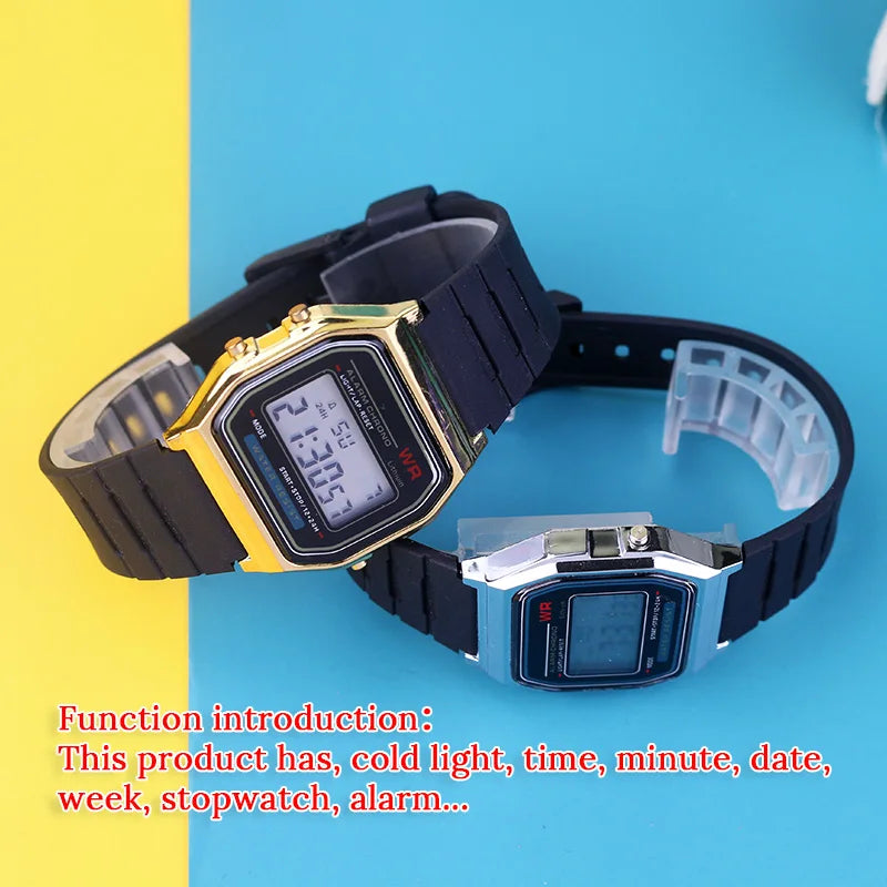 New Electronic Watches for Women Men Rose Gold Rubber Strap LED Digital Wristwatch Ladies Sport Clock Relogio Feminino