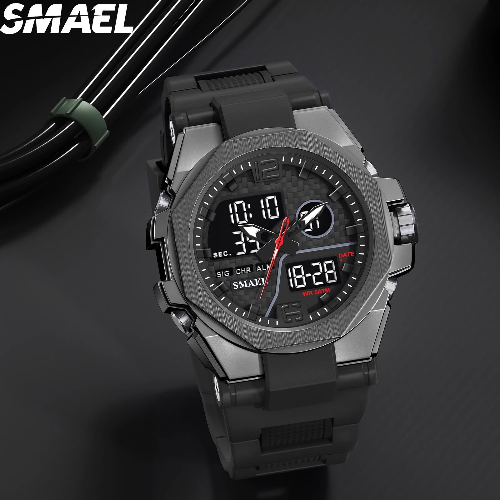 SMAEL 8103 New Hot Selling Fashion Wrist Analog Digital Watch G Sports Shock Waterproof Luminous Alarm Cheap Black Watch Men