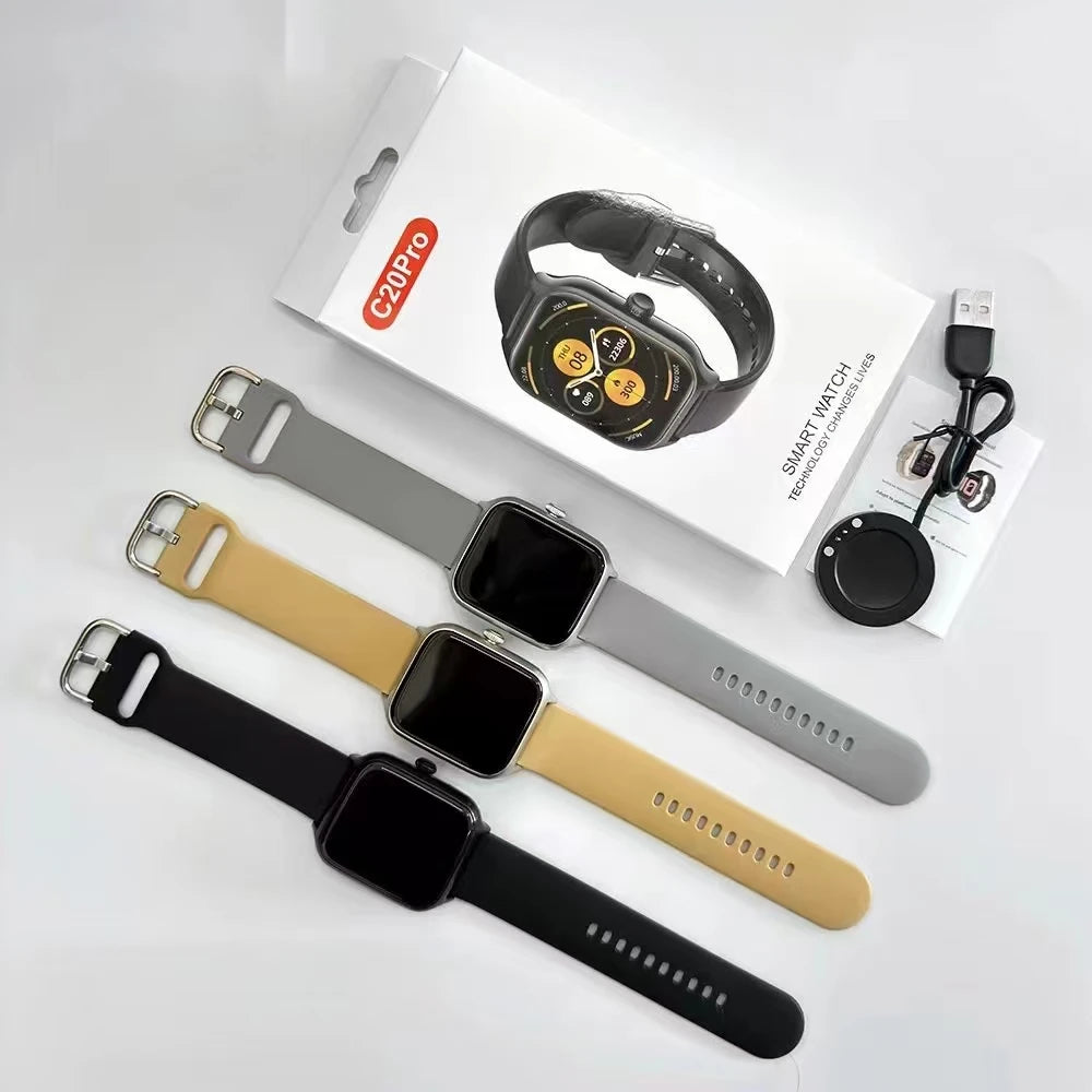 2025 Touch Screen Custom Dial Smart Watch C20 Pro Phone Call Ladies Fitness Waterproof Android Reloj Smartwatch PK CT2 Y13 H13