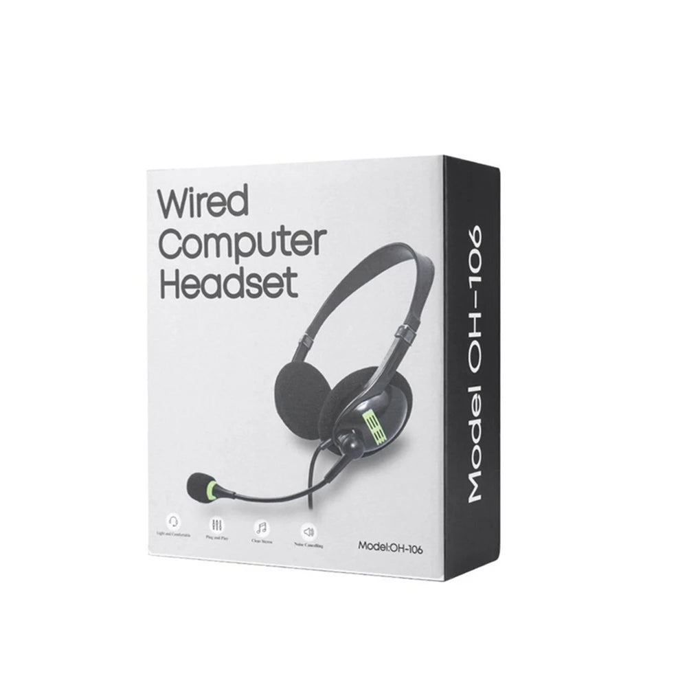 USB Interface Headset Gaming Laptop PC Earplugs Noise Reduction Stereo Wired Headset With Microphone