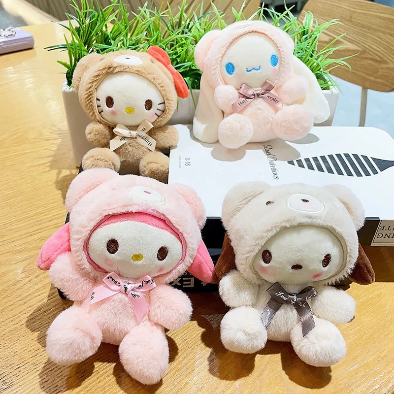 Cute Cross-Dressing Bear Mini Plush Pendant Doll Super Soft Wholesale Melody Cartoon Keychain Toy  Feature Washed