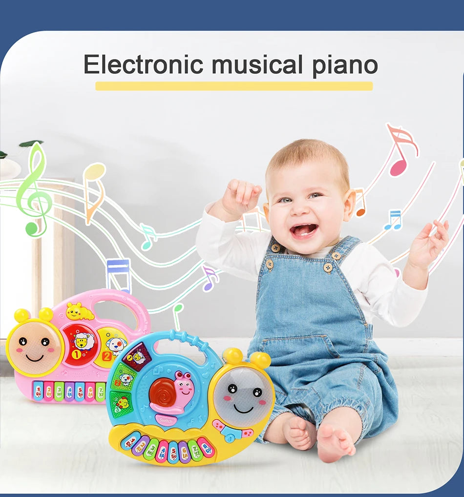 Kid Cartoon Piano Keyboard Game Electronic Multifunctional Toy Animal Sound Flashing Light Baby Instrument Educational Toys Gift