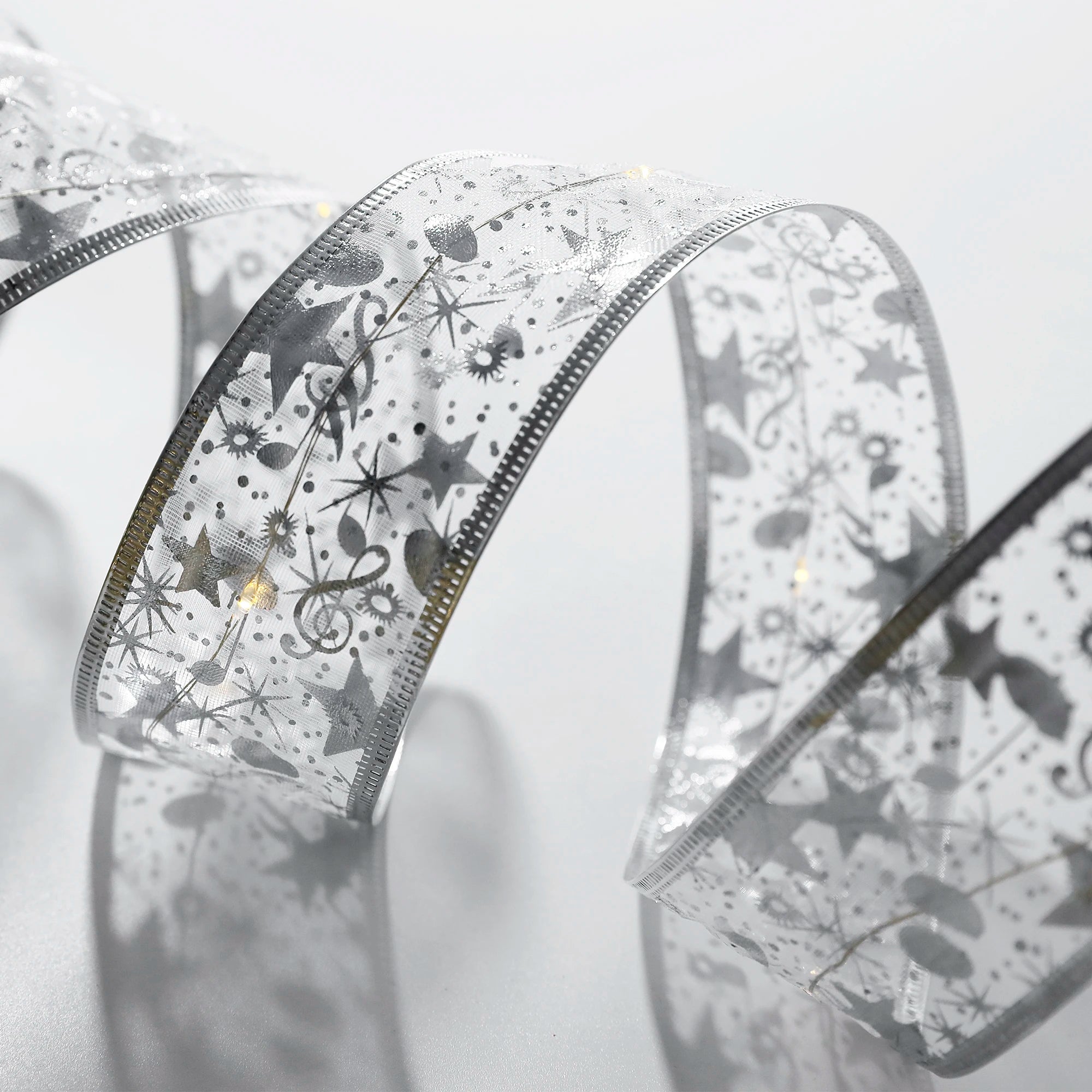 Christmas Decoration LED Ribbon Lights Christmas Tree Ornaments DIY Lace Bows String Lights Navidad Home Decors New Year 2023