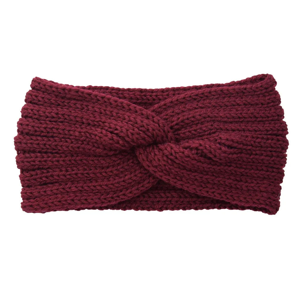 Winter Warm Knitted Knot Cross Headband for Women Girls Autumn Elastic Hair Holder Hair Band Solid Headwear Hair Accessories