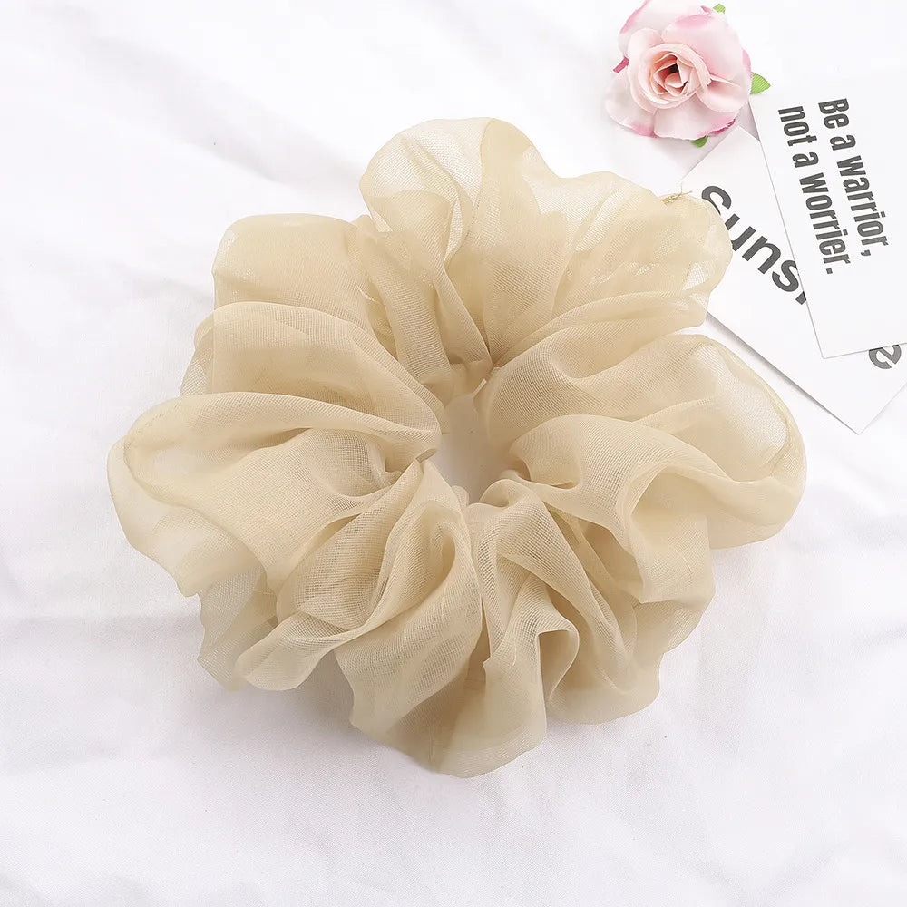 2020Korean Big Size Organza Hair Scrunchies For Women Elastic Hair Bands Girl Headwear Ponytail Holder Hair Tie Hair Accessories