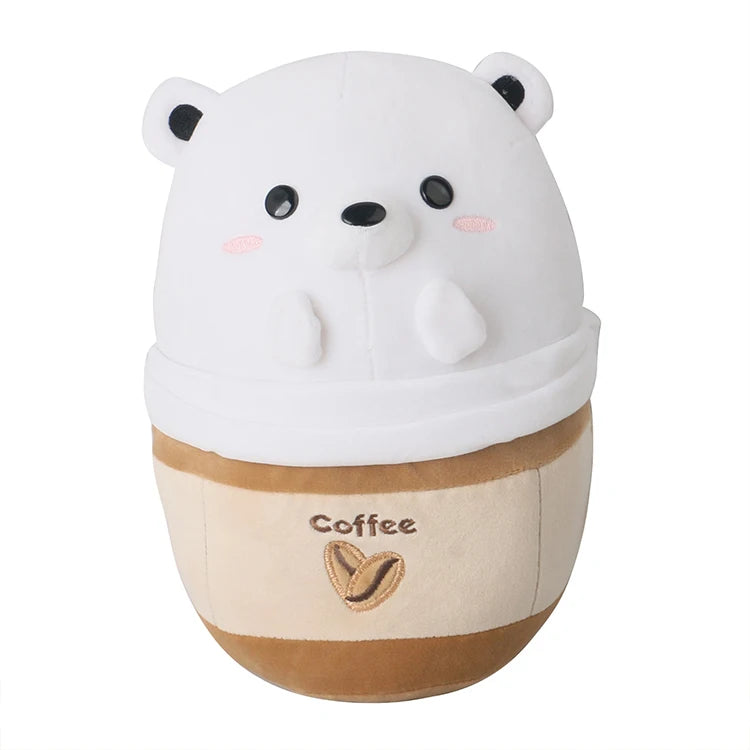 D KING Manufacturer's Cute Coffee Bear Toys Super Soft Plush Stuffed Animal Design with PP Cotton Filling