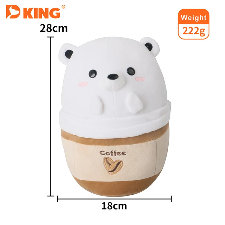 D KING Manufacturer's Cute Coffee Bear Toys Super Soft Plush Stuffed Animal Design with PP Cotton Filling