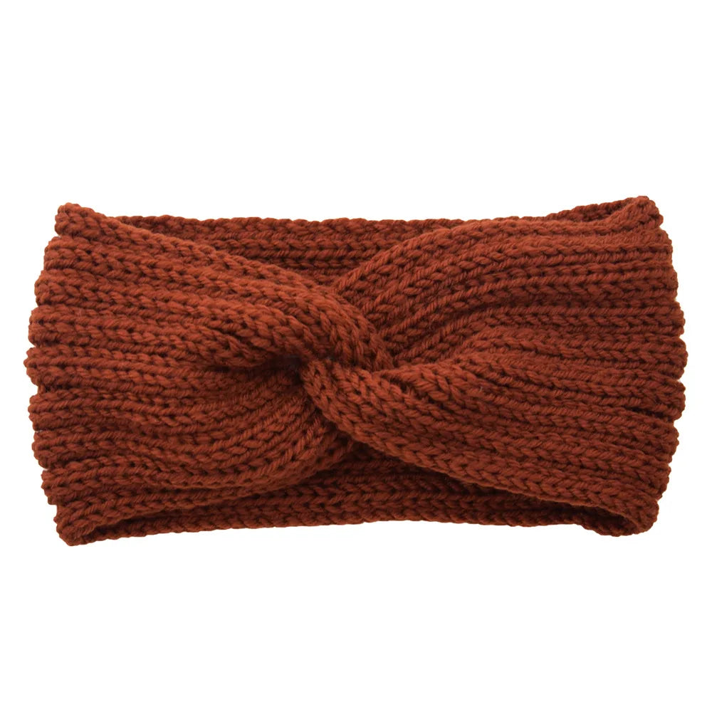 Winter Warm Knitted Knot Cross Headband for Women Girls Autumn Elastic Hair Holder Hair Band Solid Headwear Hair Accessories