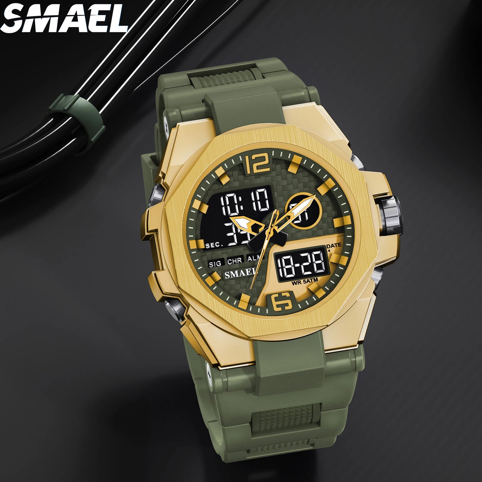 SMAEL 8103 New Hot Selling Fashion Wrist Analog Digital Watch G Sports Shock Waterproof Luminous Alarm Cheap Black Watch Men