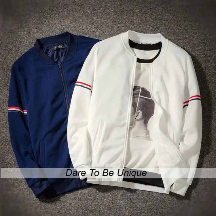 Mens Jacket Daily Fall Winter Windbreak Coat Webbing Stand Collar Regular Fit Active Long Sleeve Jackets Baseball Uniform 4XL