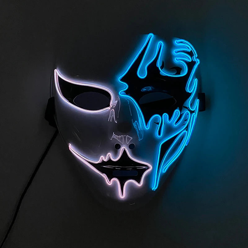 Halloween Carnival Party Costume Decoration Luminous LED Mask Halloween Mask LED Maske Light Up Party Masks for Glow Party