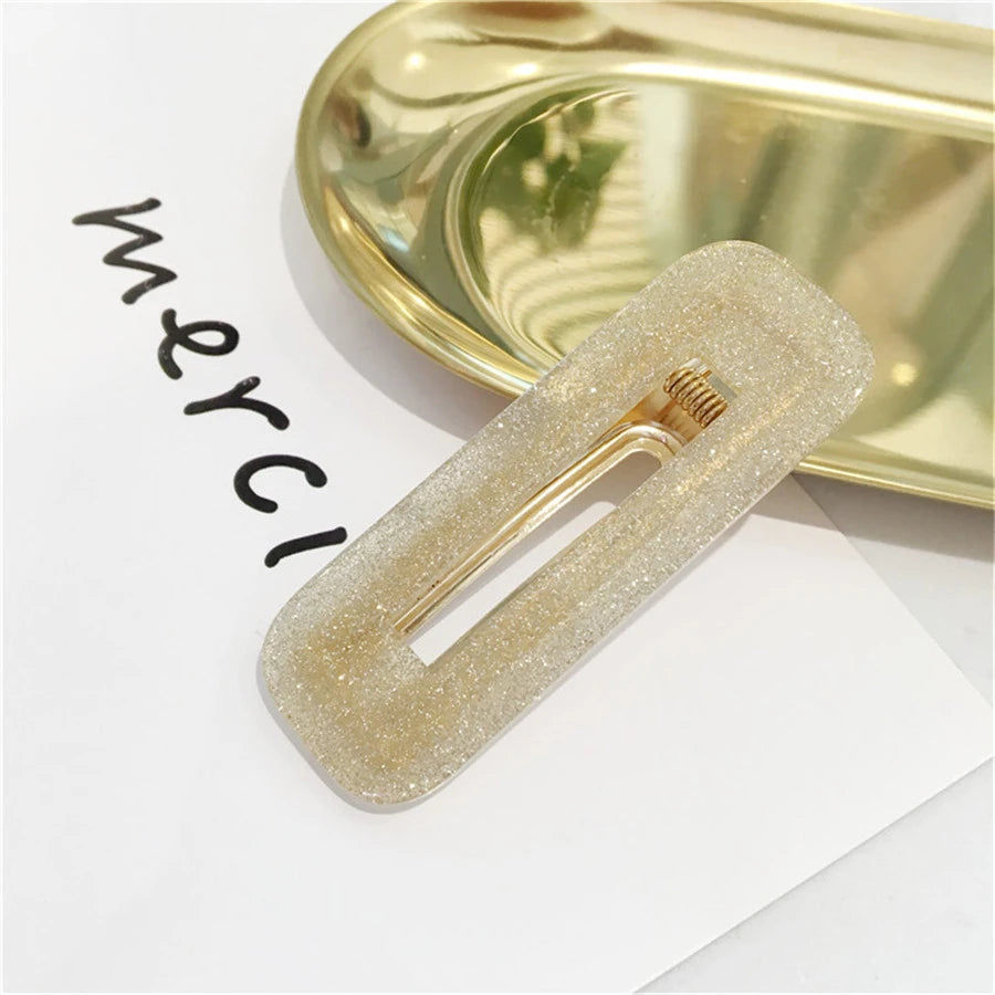 Big Hair Accessories Women Head Pins Fashion Jewelry Water Drop Rectangle Acrylic Hair Clip Barrettes Headwear for Girls 2019