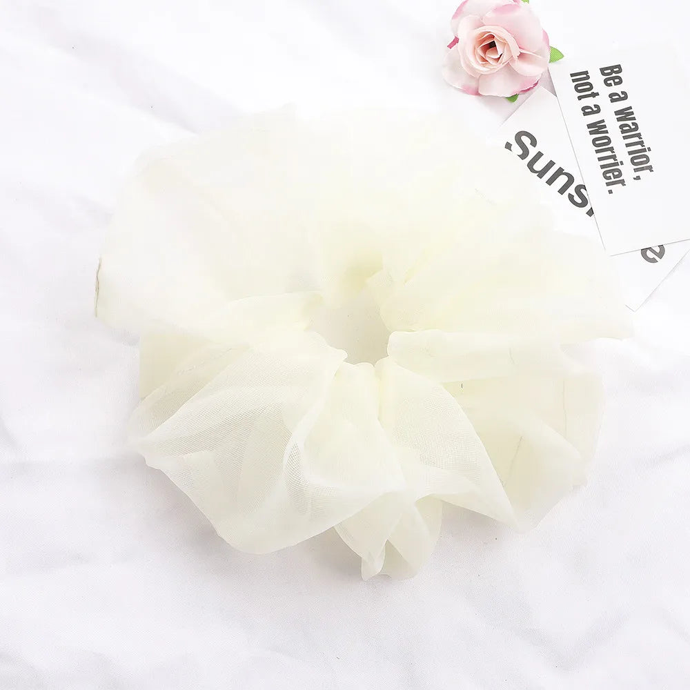 2020Korean Big Size Organza Hair Scrunchies For Women Elastic Hair Bands Girl Headwear Ponytail Holder Hair Tie Hair Accessories