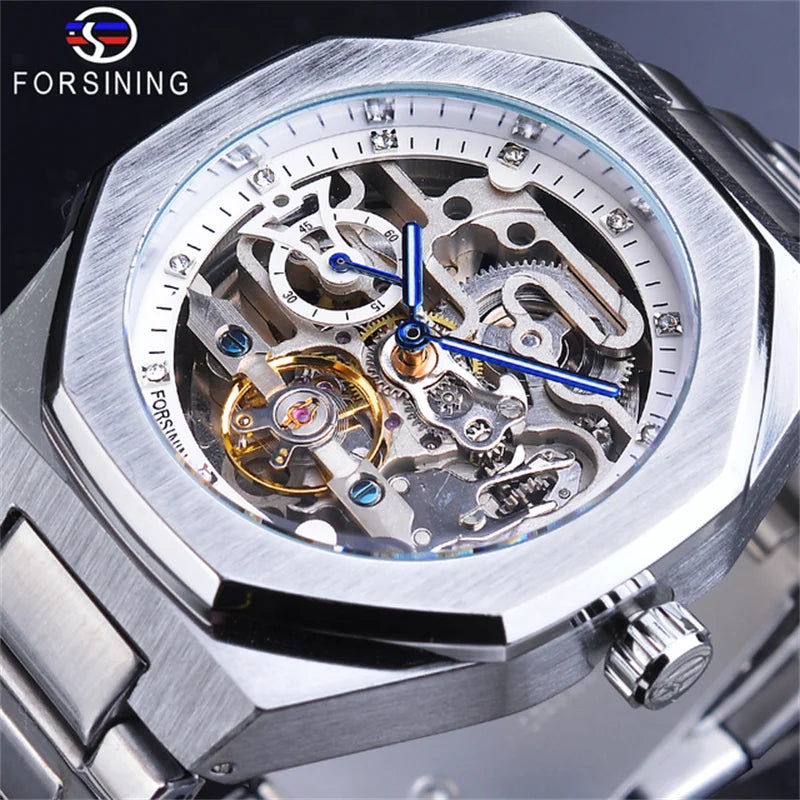 MECHANICAL WATCH  FORSINING Factory  Stainless Steel Mechanical  Watches  for Mens Watches Luxury