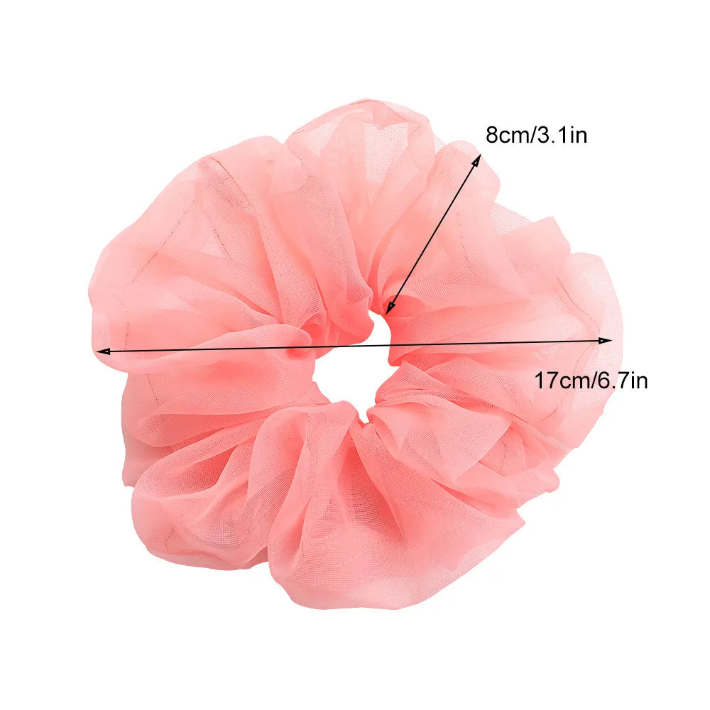 2020Korean Big Size Organza Hair Scrunchies For Women Elastic Hair Bands Girl Headwear Ponytail Holder Hair Tie Hair Accessories