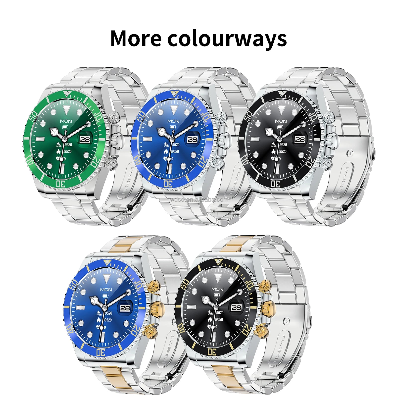 Wedtserha New Fashion Luxury Bt Calling Men Metal Smartwatch Stainless Steel Round Display Aw12 Smart Watch IP68 Waterproof