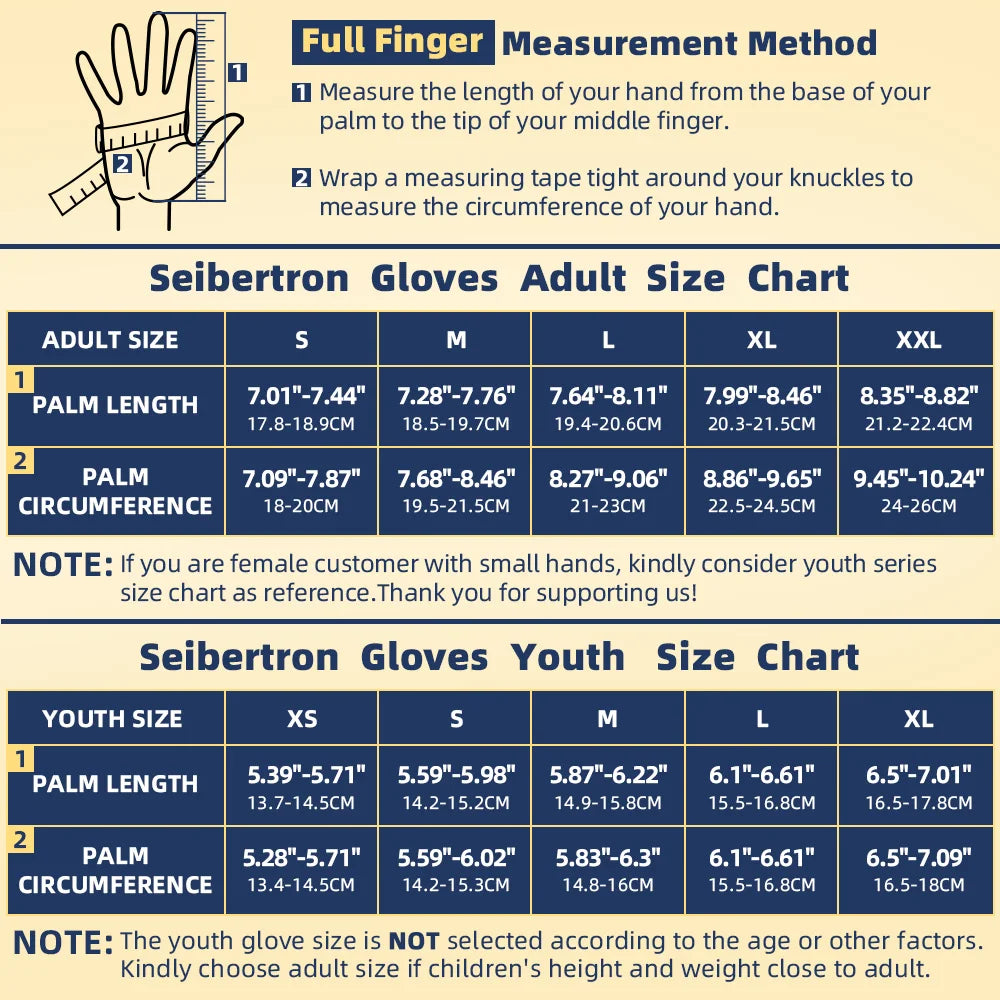 Seibertron M.S.Z.Q-3 Lineman Gloves for Adults Padded Palm Flexible TPR Back Hand Football Receiver Impact Protection Adult