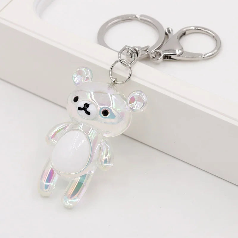 Key Chain Accessories for Women Bag Decoration Pendant Cute Bear Keychains Jewelry Car Key Ring Boy Girl Gifts