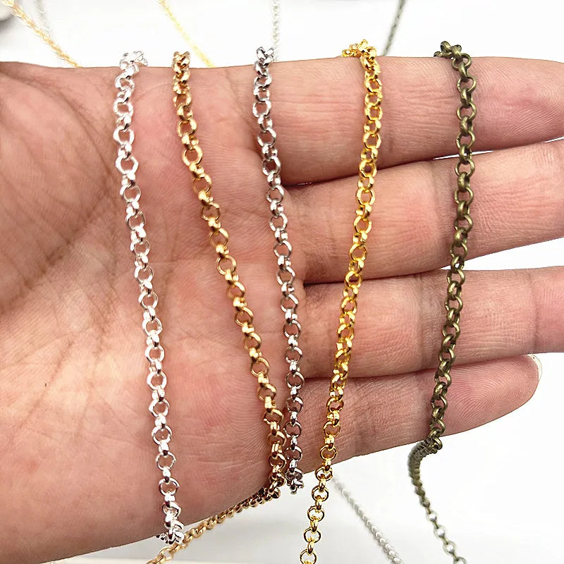 2yards Golded/silvered/Bronze Plated Necklace Chain for Jewelry Making Findings DIY Necklace Chains Materials Handmade