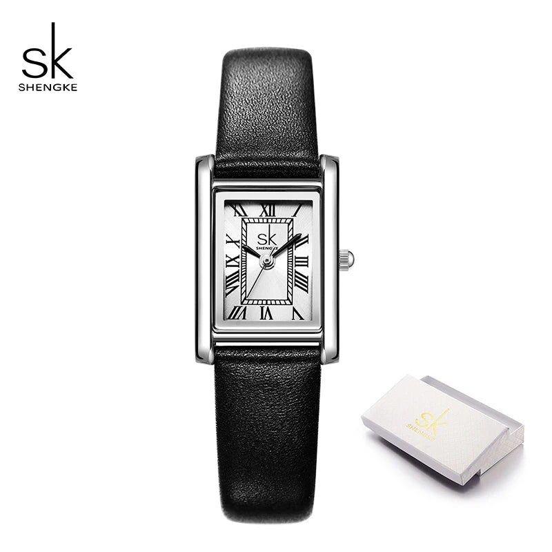 SK Fashion Ladies Genuine Leather Watches Luxury Small Women's Watch Fashionable Waterproof for Business Watch Women