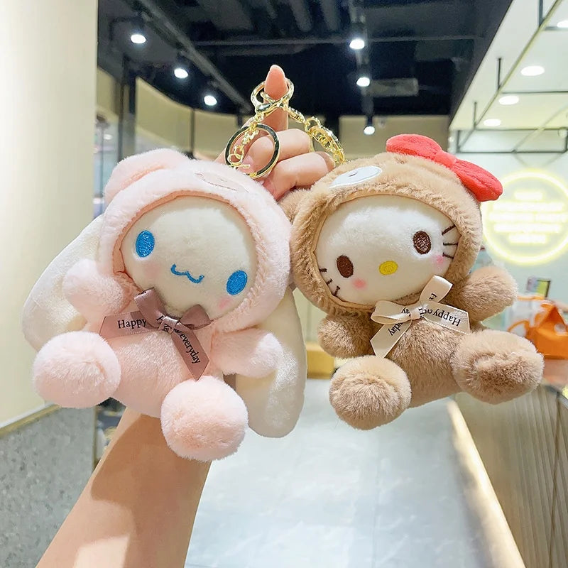Cute Cross-Dressing Bear Mini Plush Pendant Doll Super Soft Wholesale Melody Cartoon Keychain Toy  Feature Washed