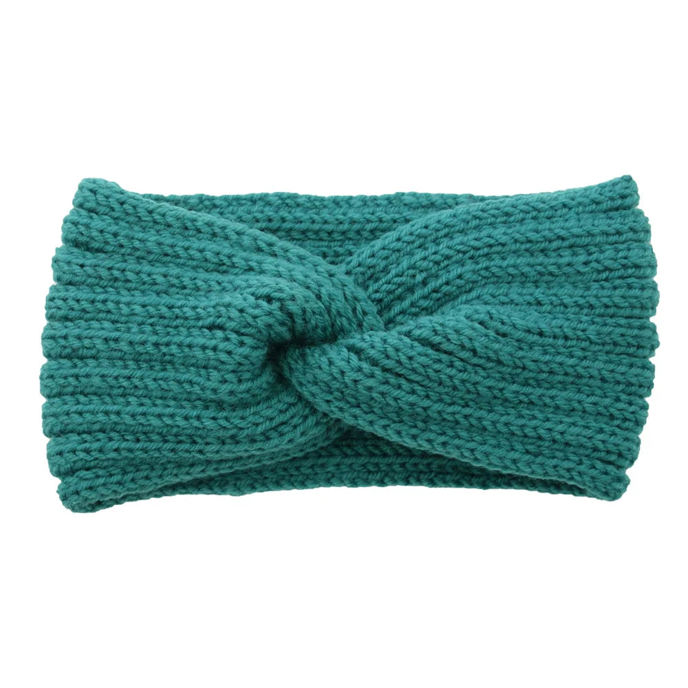 Winter Warm Knitted Knot Cross Headband for Women Girls Autumn Elastic Hair Holder Hair Band Solid Headwear Hair Accessories