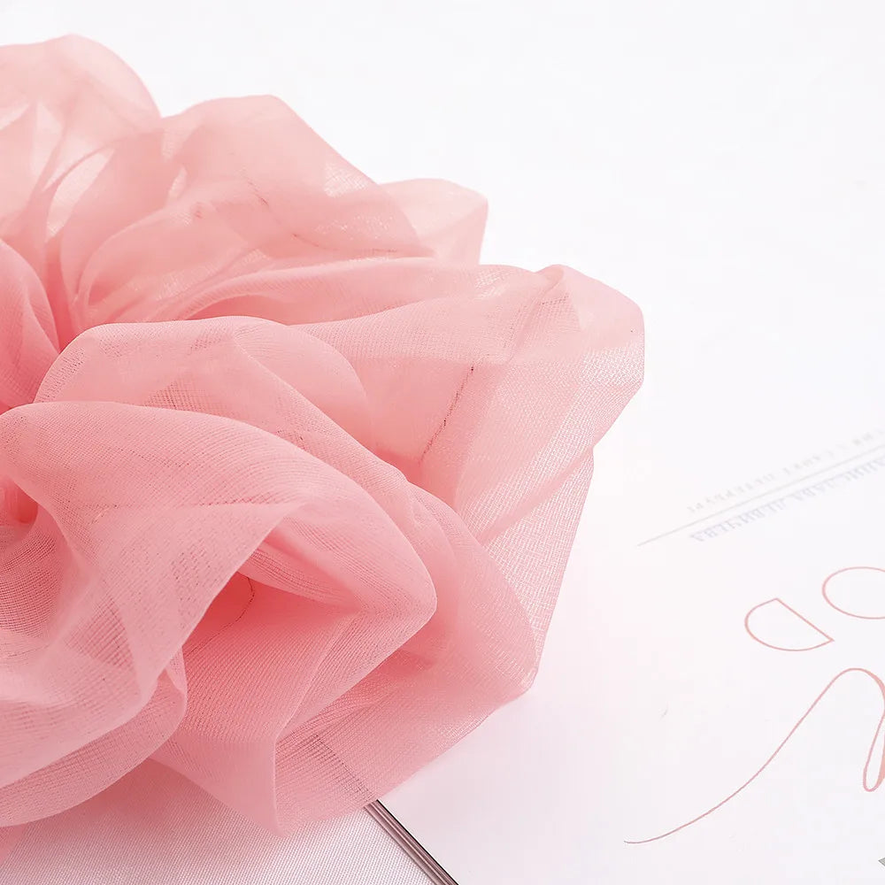 2020Korean Big Size Organza Hair Scrunchies For Women Elastic Hair Bands Girl Headwear Ponytail Holder Hair Tie Hair Accessories