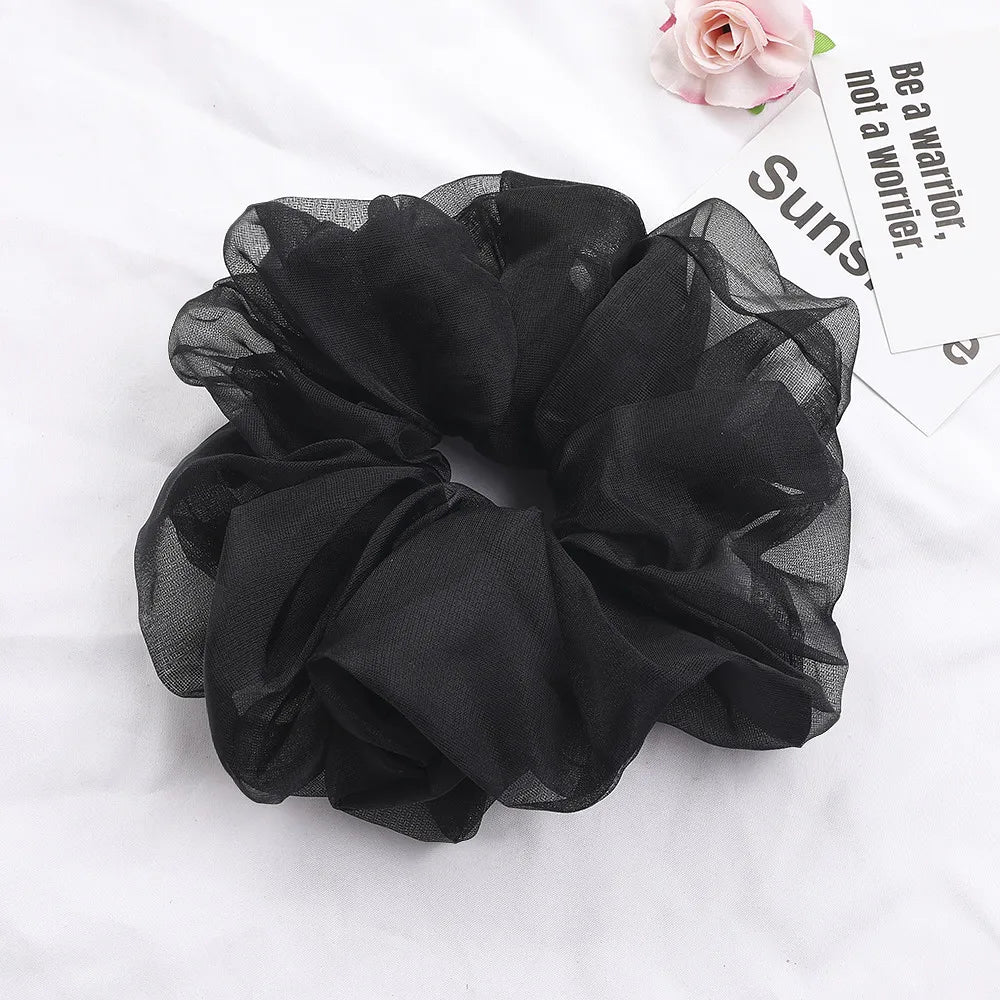 2020Korean Big Size Organza Hair Scrunchies For Women Elastic Hair Bands Girl Headwear Ponytail Holder Hair Tie Hair Accessories