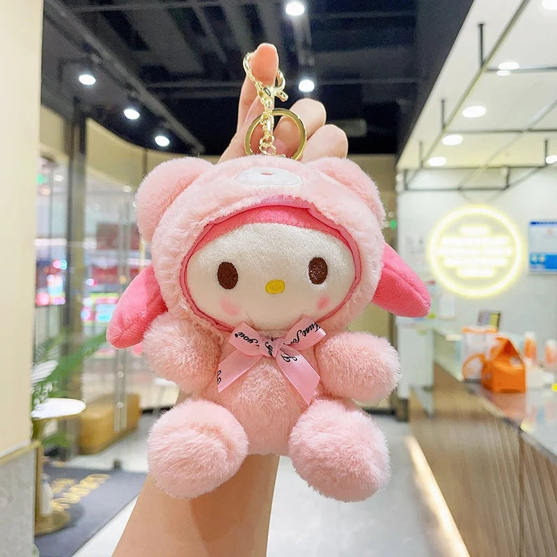 Cute Cross-Dressing Bear Mini Plush Pendant Doll Super Soft Wholesale Melody Cartoon Keychain Toy  Feature Washed