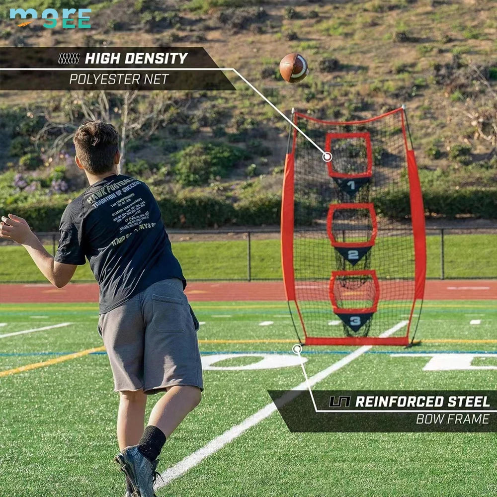 SeeMore Portable Training Equipment American Football Baseball Soccer Hanging Target Net with Holes for Soccer Training