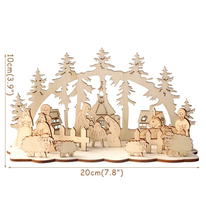 Christmas Wooden Ornaments Wooden Craft DIY Table Decoration Desktop Craft Toy Christmas Decorations for home Navidad Noel 2024