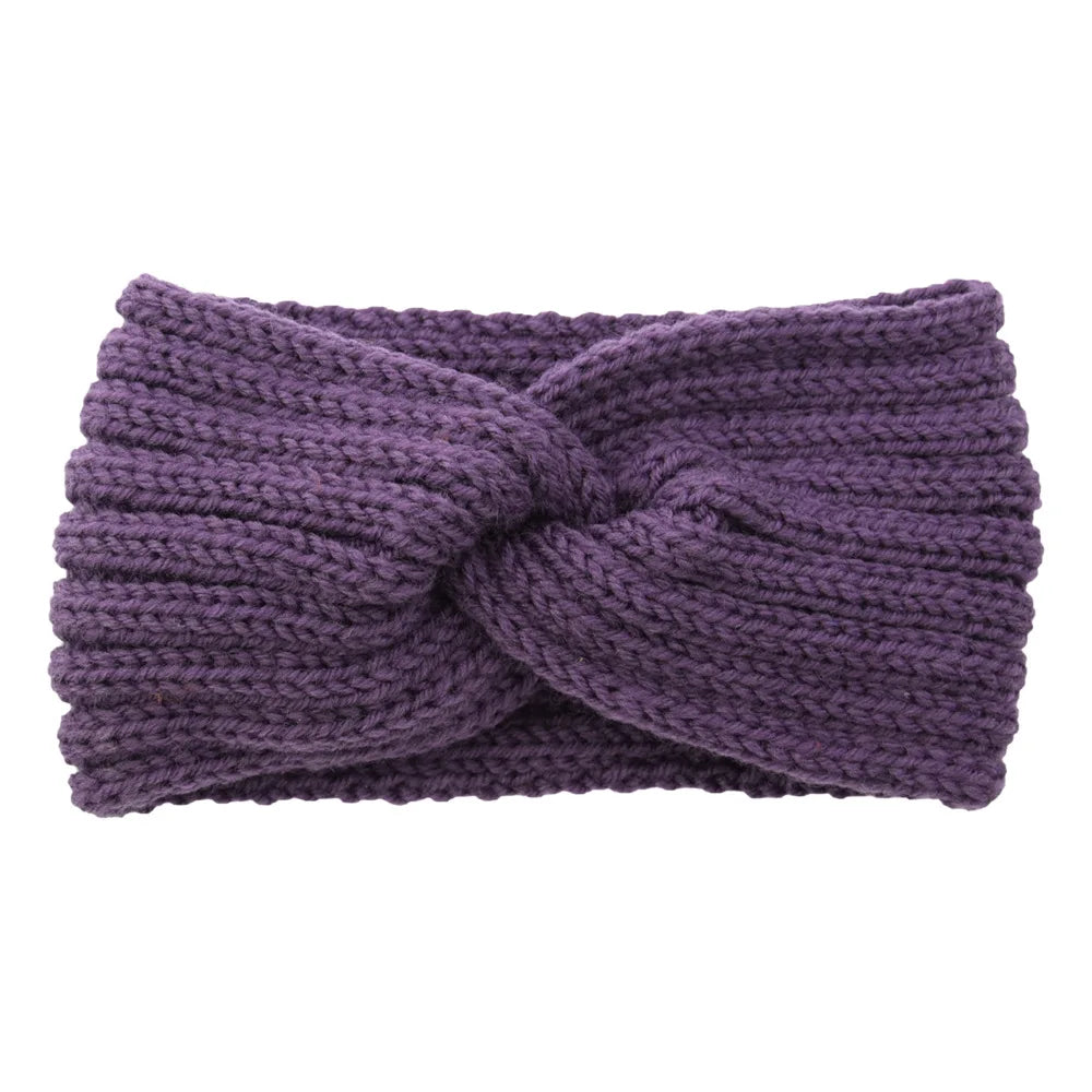 Winter Warm Knitted Knot Cross Headband for Women Girls Autumn Elastic Hair Holder Hair Band Solid Headwear Hair Accessories