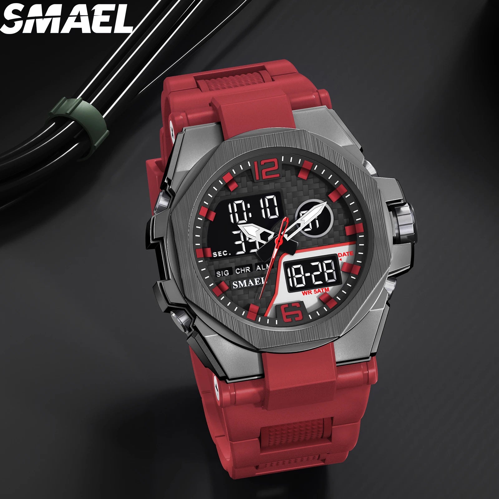 SMAEL 8103 New Hot Selling Fashion Wrist Analog Digital Watch G Sports Shock Waterproof Luminous Alarm Cheap Black Watch Men