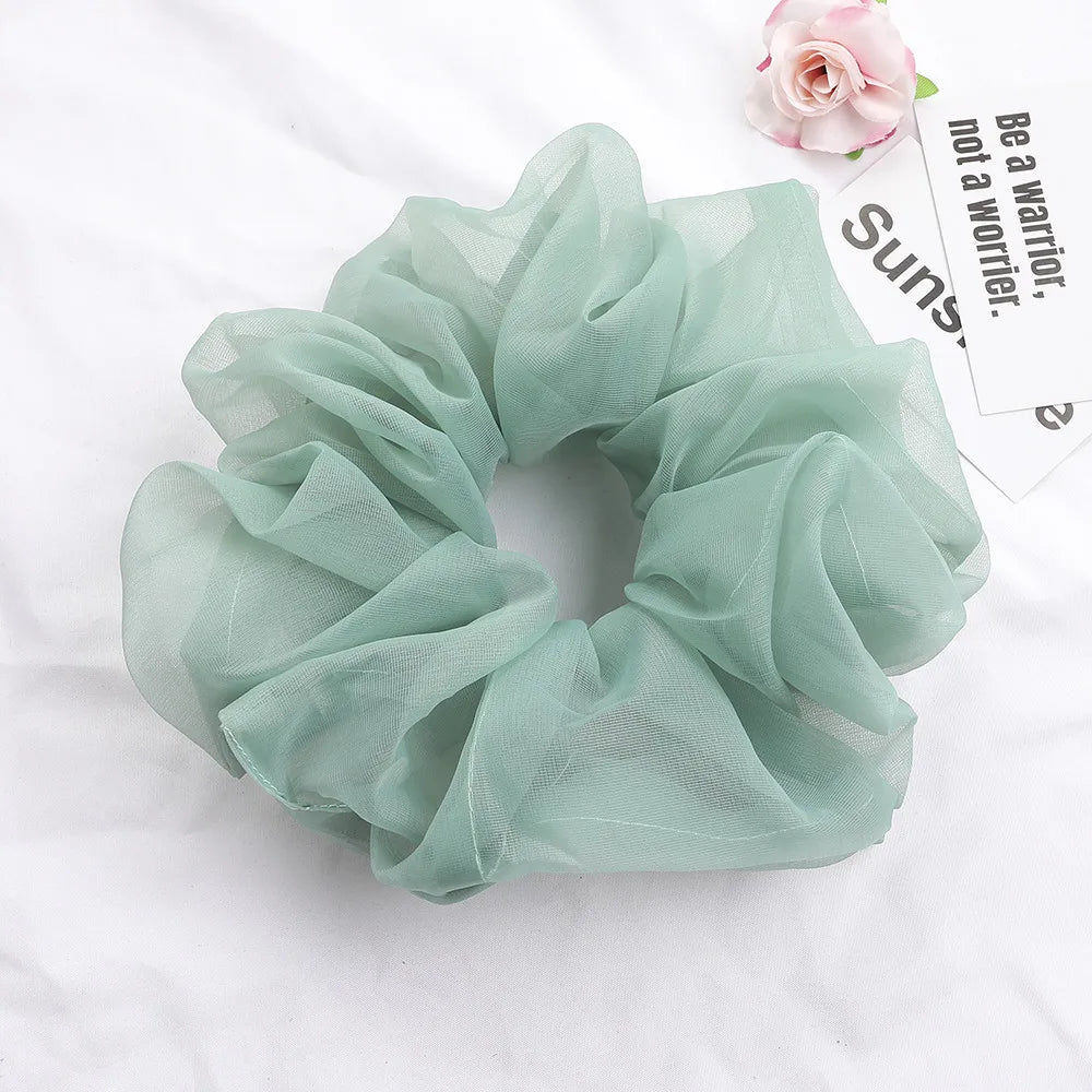 2020Korean Big Size Organza Hair Scrunchies For Women Elastic Hair Bands Girl Headwear Ponytail Holder Hair Tie Hair Accessories