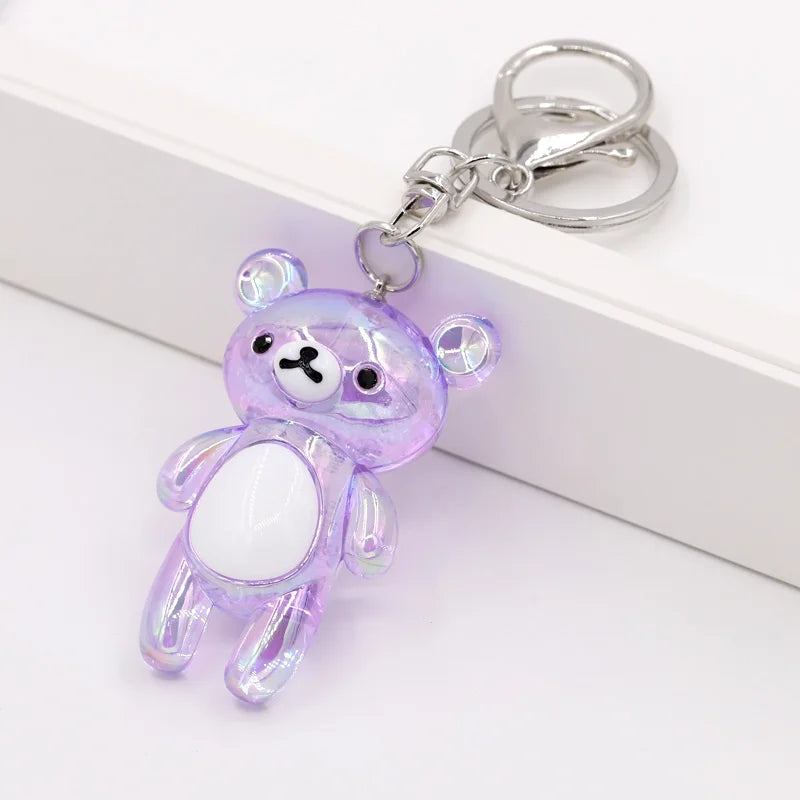 Key Chain Accessories for Women Bag Decoration Pendant Cute Bear Keychains Jewelry Car Key Ring Boy Girl Gifts