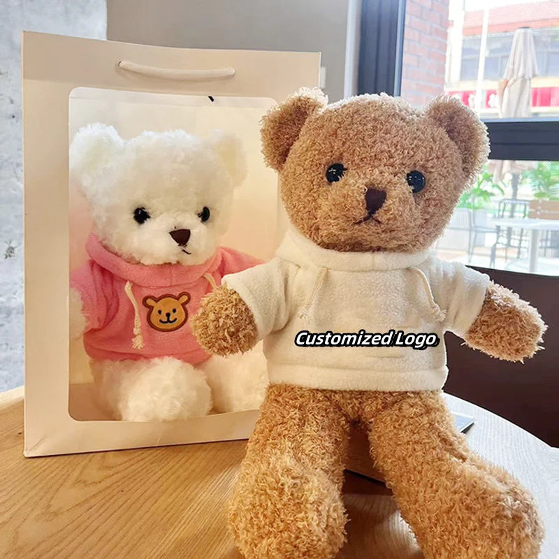 30cm Animal Bear With Clothing Plush Toys Customized Logo Teddy Bear Plush Toys