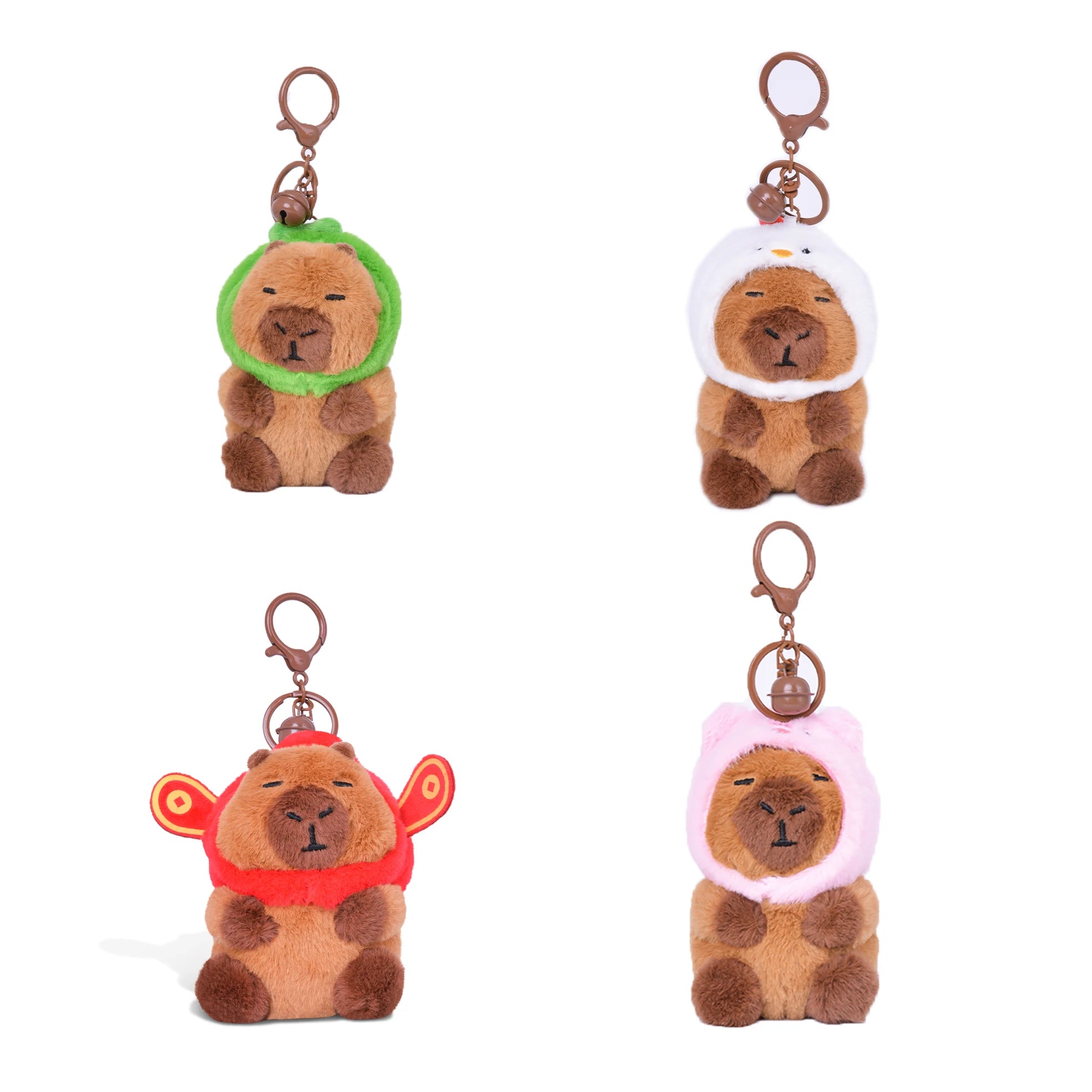 Free Sample 2024 NEW Cheap Wholesale Gift Cartoon Custom Keyrings Baby Children Capybara Plush Keychain Toy