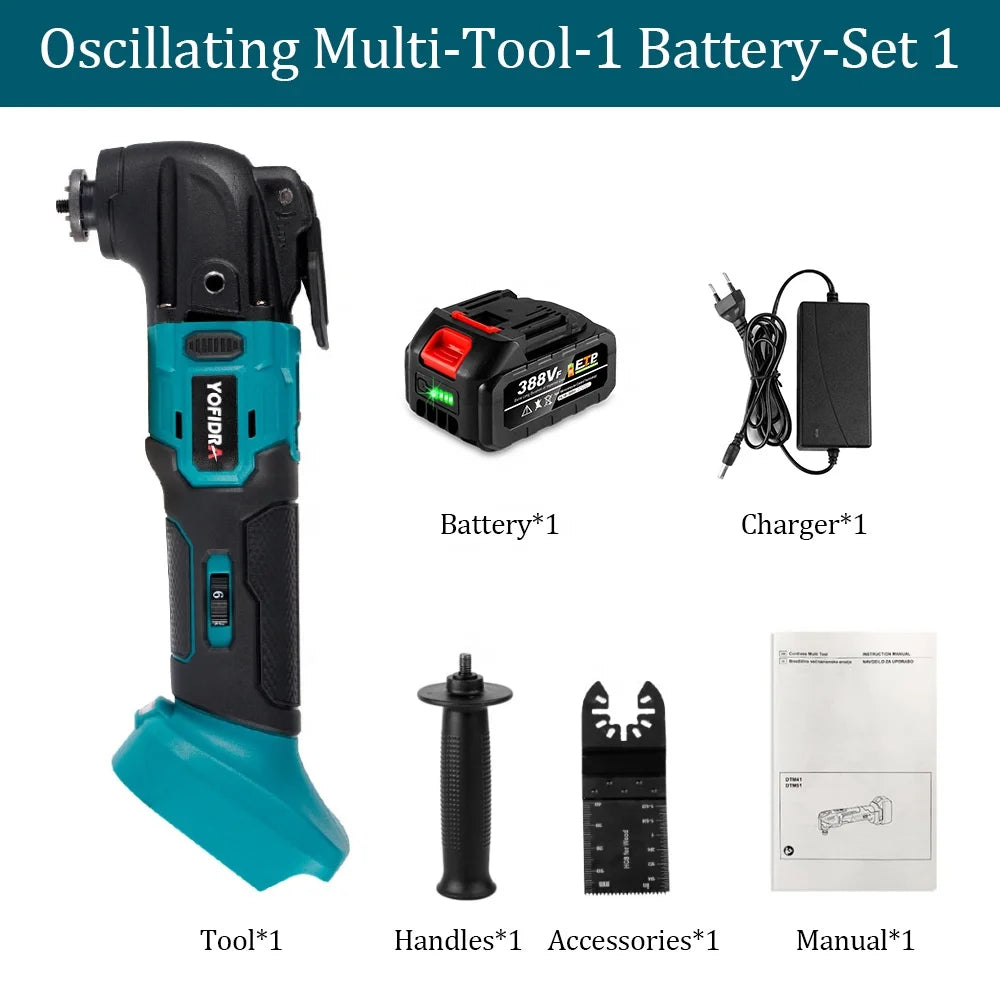 Electric Oscillating Multi-Tools Brushless Variable Speed Renovator DIY Home Improvement Power Tool for Makita 18V Battery