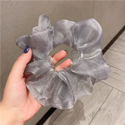 2020Korean Big Size Organza Hair Scrunchies For Women Elastic Hair Bands Girl Headwear Ponytail Holder Hair Tie Hair Accessories