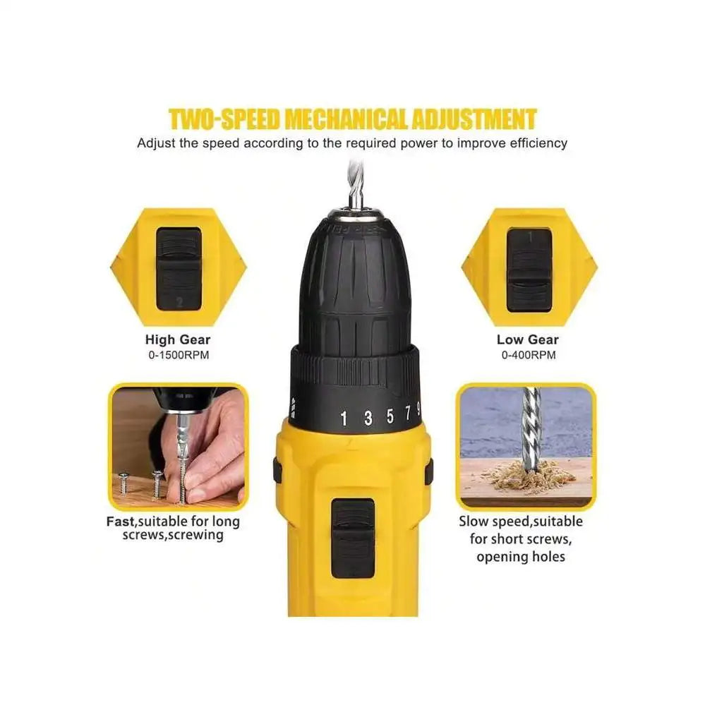 Multi-functional Home Improvement Tool Box with Power Drills for Electric Drilling and Home Decoration