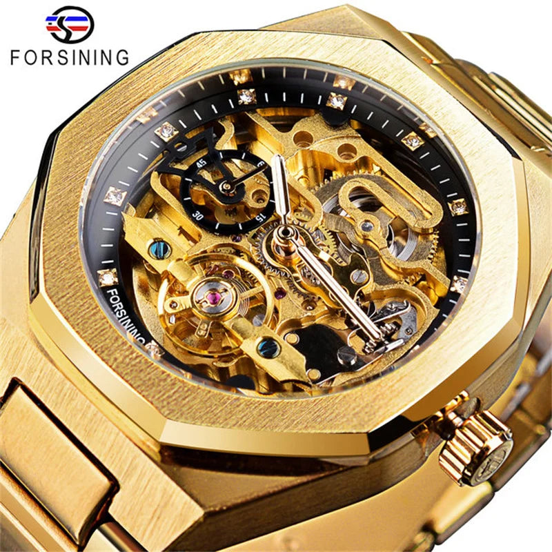 MECHANICAL WATCH  FORSINING Factory  Stainless Steel Mechanical  Watches  for Mens Watches Luxury