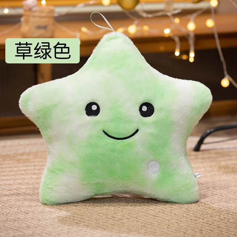Cute Star LED Light Glow in Dark Stuffed Pillow Doll Luminous Pillow Toy with PP Cotton Filling Kids Toys for Children
